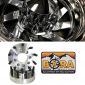 22x8.25 Custom Cut 10 Lug Dually Wheels & 8 To 10 Lug Aluminum Adapters Package