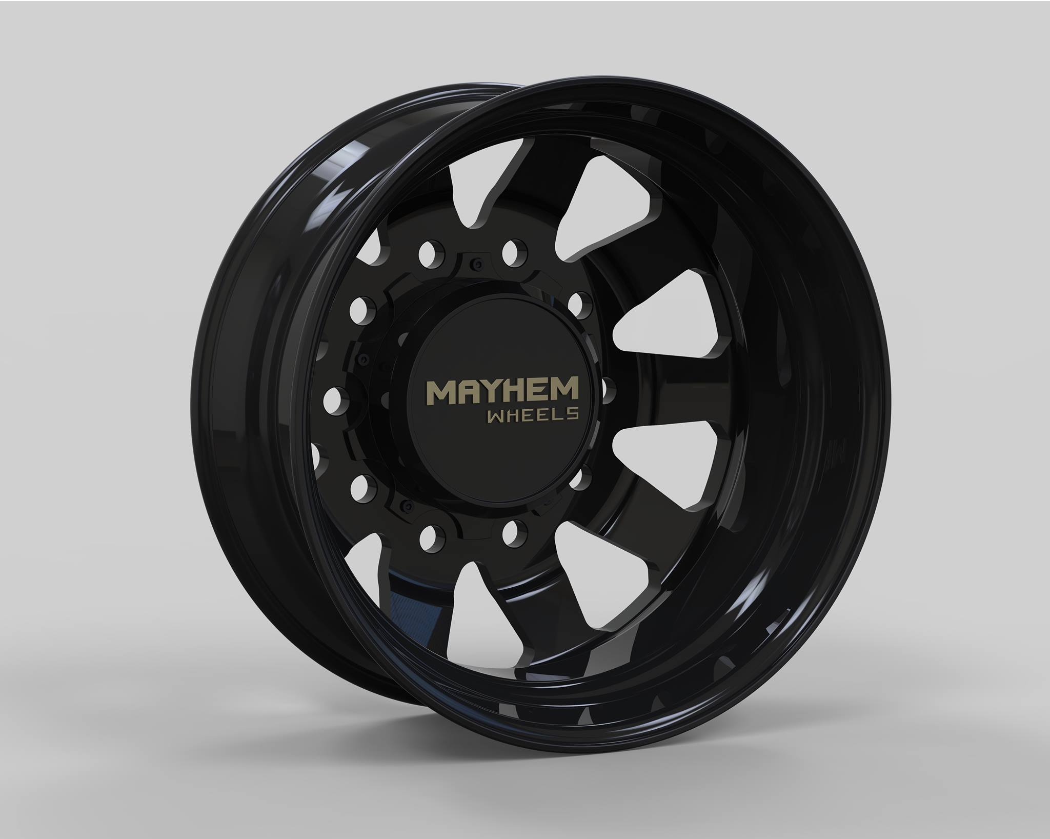 22x8.25 Mayhem Challenger Polished or Gloss Black 10x225 Dually Wheels Package